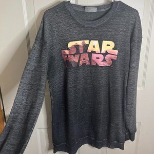 Star Wars Gray Crewneck with Pink/ Yellow Logo Art